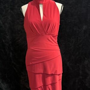 Elegant Red Sleeveless Dress